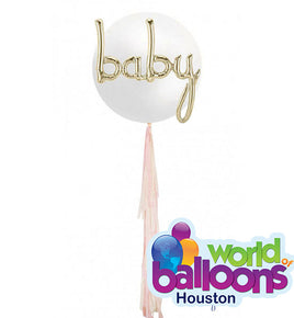 3Ft Jumbo White Baby Tassel Balloon