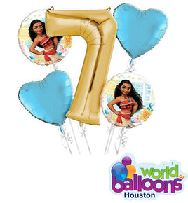 Moana Jumbo number Balloon Bouquet