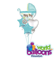 Baby Boy Polka Dot Carriage Balloon Bouquet