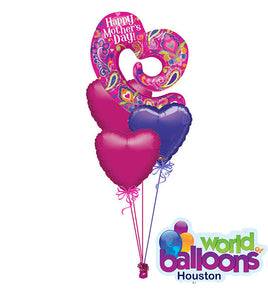 Mother’s Day Jumbo Open Heart Balloon Bouquet