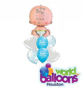 Baby Boy Balloon Bouquet (7 Pc)