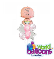 Baby Girl Balloon Bouquet (7 Pieces)