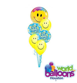 Happy Face Get Well Balloon Bouquet