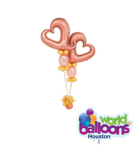 Jumbo Rose Gold Chain of heart Balloon Bouquet