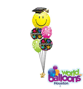 Congratulation Grad Happy Face Balloon Bouquet