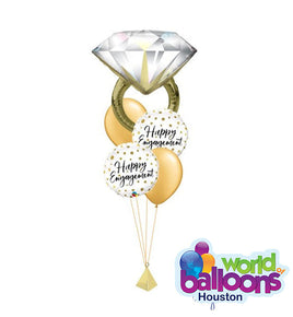 Happy Engagement Ring Balloon Bouquet