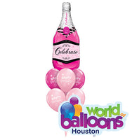 Pink Champagne Bottle Balloon Bouquet