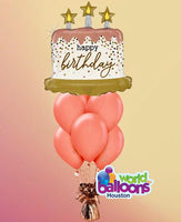 Rose Gold Birthday Cake Balloon Bouquet