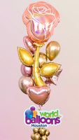 Bday Flower Gold  60 in Balloon Bouquet