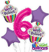 6TH Birthday Age Balloon Bouquet