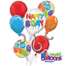 Fun Happy Birthday 7pcs Balloon Bouquet