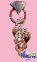 Engagement Ring Rose Gold Balloon Bouquet