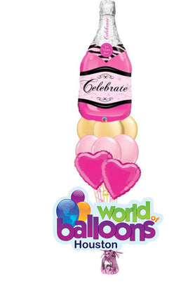 Pink Bottle Celebration Balloon Bouquet