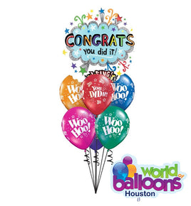 Congrats You Did It Singing Balloon Bouquet