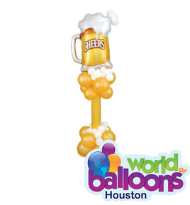 Cheers Birthday Beer Balloon Tower