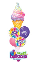 Happy Birthday Ice Cream Cone Balloon Bouquet