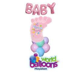 Foot Baby Girl Balloon Bouquet