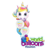 Unicorn Have a Magical Birthday Balloon number bouquet 8pcs