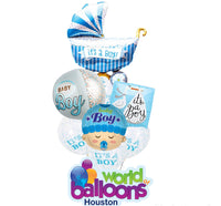 Baby Boy Polka Dot Carriage Balloon Bouquet