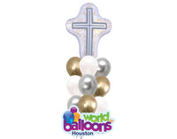 Gold & Silver Cross Balloon Bouquet