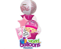 Baby Girl Polka Dot Buggy Carriage Balloon Bouquet