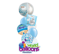 Baby Boy Polka Dot Carriage Balloon Bouquet