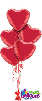 Red Heart Balloons Bouquet