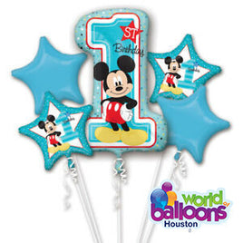 1st Birthday Mickey Mouse Balloon Bouquet