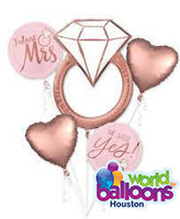 Engagement Ring Rose Gold Balloon Bouquet