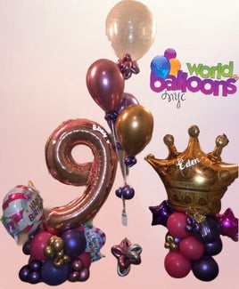 Custom Age Balloon Bouquet Celebration One Number (1-9)