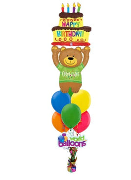 Giant Teddy Bear Happy B-day Balloon Bouquet