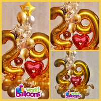 "Special Celebration" 2 Jumbo Number Balloon Bouquet (10-99)