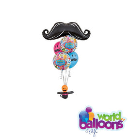 Birthday Balloon Mustache Bouquet