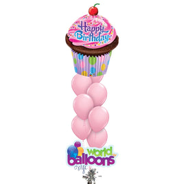 Happy Birthday Cupcake Bouquet 7Pc