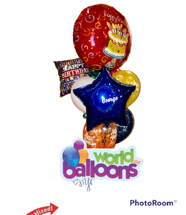 Colorful Happy Birthday Balloon Bouquet