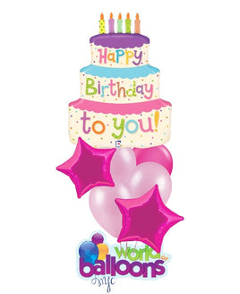 Birthday Jumbo Cake Balloon 7pcs