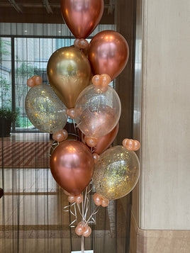 Rose/Gold Confetti Balloon Bouquet