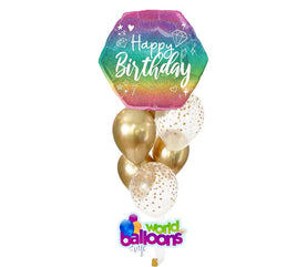 23" SPARKLE BIRTHDAY FOIL BALLOON 7pcs